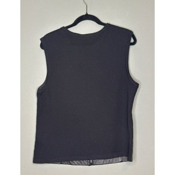 VTG Jaclyn Smith Women's 16 Leather Vest Knit Backing Fully Lined Zip-Up - Picture 2 of 9